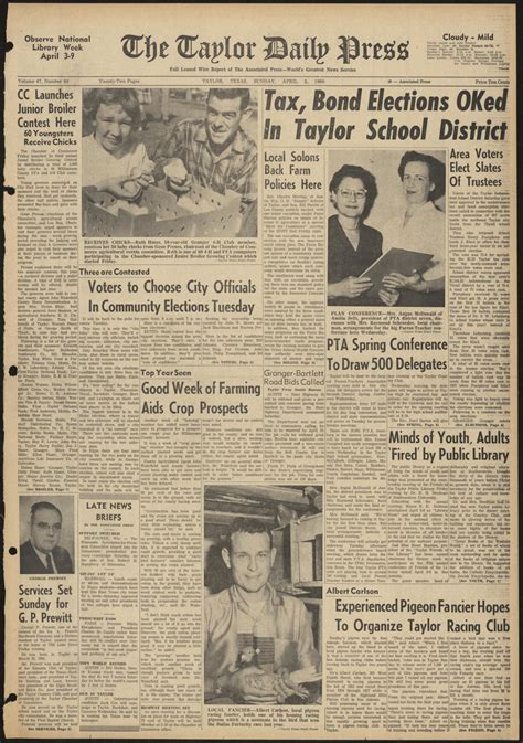 The Taylor Daily Press (Taylor, Tex.), Vol. 47, No. 90, Ed. 1 Sunday ...