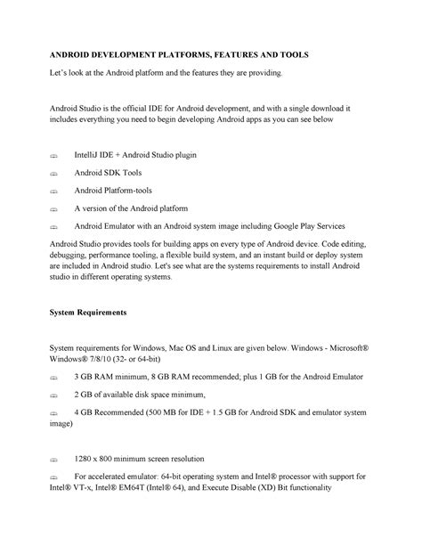 Android Development Platforms - ANDROID DEVELOPMENT PLATFORMS, FEATURES ...