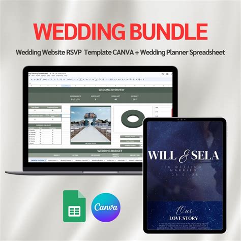Wedding Bundle Wedding Budget Spreadsheet Canva Wedding Website ...