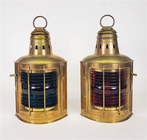 Perkins Port Starboard Ship Lights - Pair of Antique Perkins Brass Port ...