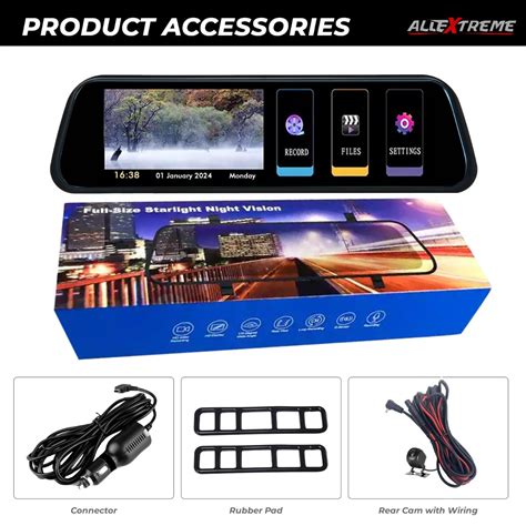 AllExtreme Dual Dash Camera 1080P Full HD 9.66 IPS LED Screen Front ...