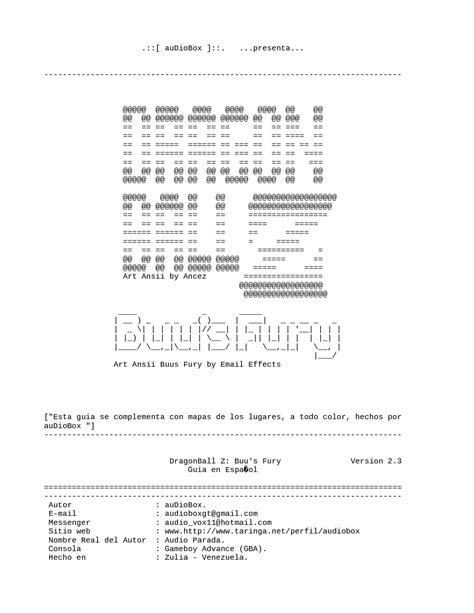 Calaméo - Guia DBZ buu`s Fury Game Boy Advanced