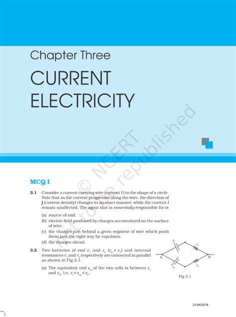 NCERT Exemplar Class 12 Physics Chapter 3 - Current Electricity