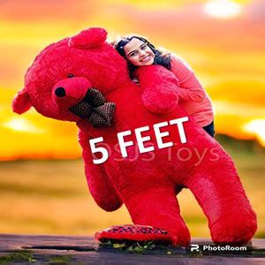 JINGA BELA Massive 5-Foot Red Teddy Bear - Adorable Plush Toy for Big ...