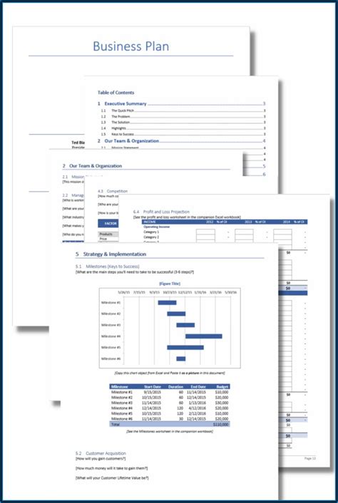 Microsoft Excel Business Plan Template 的图像结果