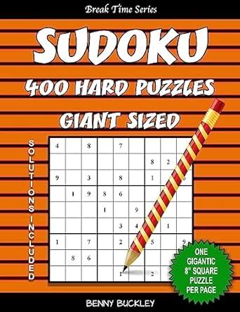 Buy Sudoku 400 Hard Puzzles Giant Sized. One Gigantic 8" Square Puzzle ...
