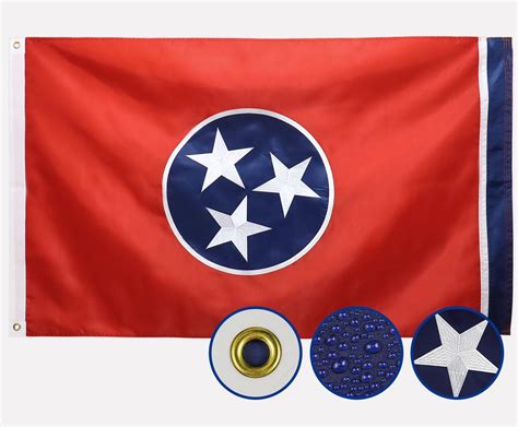 Amazon.com : Double Sided Tennessee State Flag 3x5 Outdoor The Longest ...