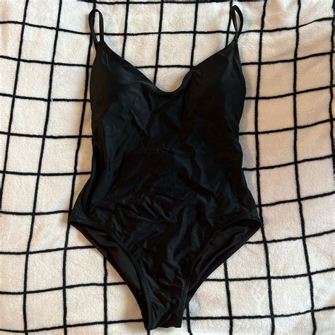 Reimagined by J Crew one piece black swimsuit size 6 - Depop