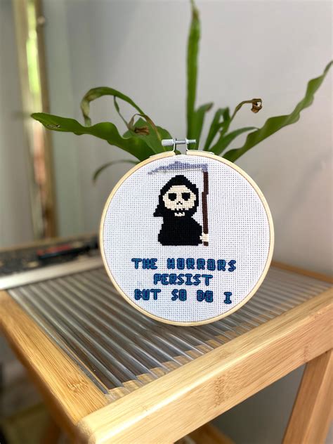 The Horror Persist but so Do I Cross Stitch completed - Etsy
