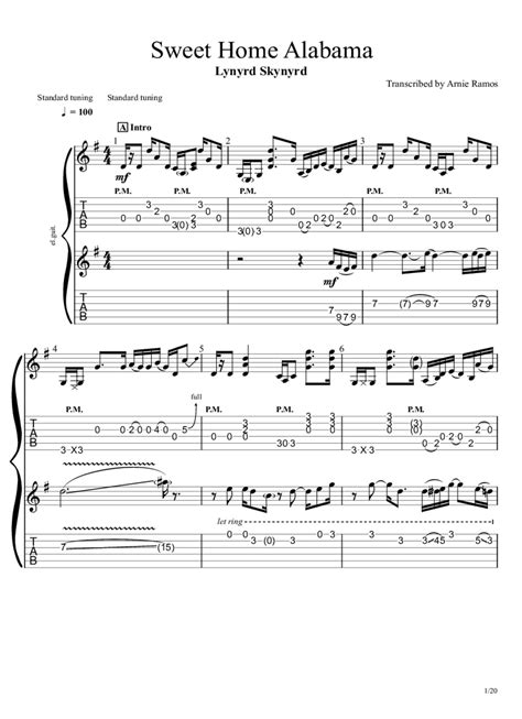 Sweet Home Alabama Chords Guitar