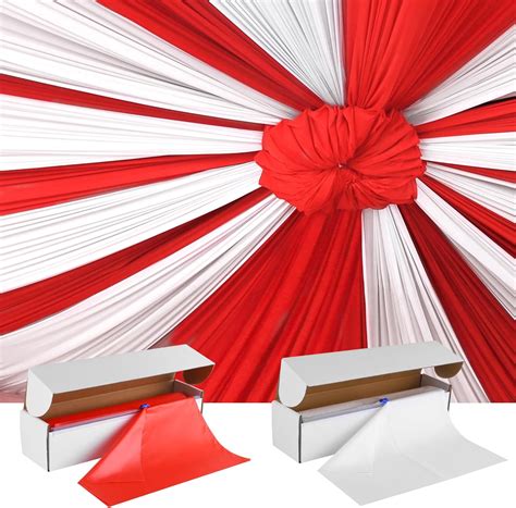 Amazon.com: Kochorie 2 Rolls 54'' x 100’ Circus Tablecloth Roll Red and ...