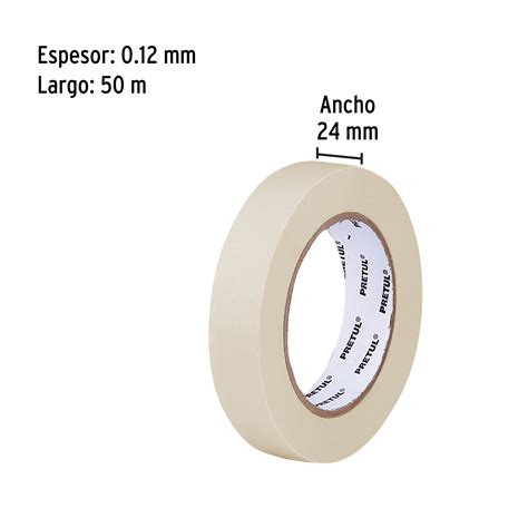Ficha Tecnica Cinta masking tape de 1" x 50 m, Pretul