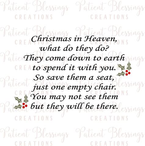 Printable Christmas In Heaven Poem - Printable Free Templates