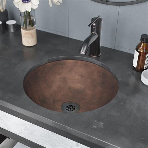 Rene Bronze Drop-In or Undermount Oval Rustic Bathroom Sink Drain ...