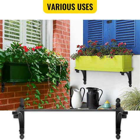 VEVOR Window Box Brackets 88lbs Planter Box Brackets 24 x 10.5 x 10 in ...