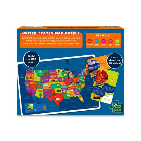 United States Map Puzzle (ages 6-12) – Skillmatics US
