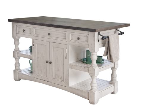 Crafters and Weavers Stonegate Kitchen Island with Solid Wood Top ...