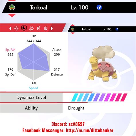 Pokemon Sword/Shield 6IV ULTRA SHINY Torkoal / Charcoal (Quiet Nature ...
