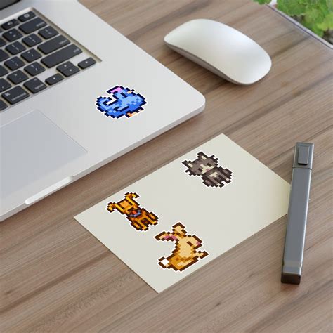 Stardew Valley Pixel Animal Stickers | Chicken Dog Cat Bunny | Cozy ...