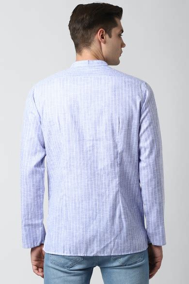 Buy Men Blue Stripe Casual Kurta Online - 601729 | Peter England