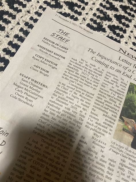 Yesterday marked the end of my two year career as the Editor in Chief ...