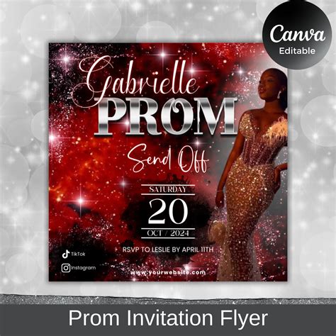 Diy Editable Prom Send off Flyer, Prom Invitation Flyer, Prom Event ...