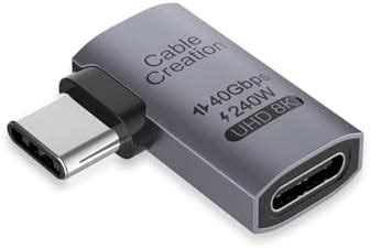 CableCreation Right Angle USB C Adapter, USB C Male to Female 90 Degree ...