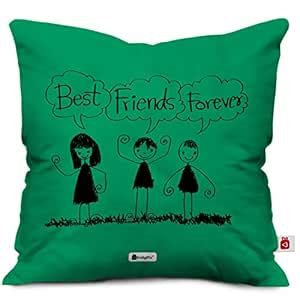 Buy Indigifts Best Friends Forever Satin Printed Cushion Cover with ...