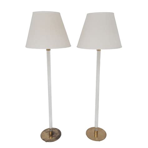 Hansen Lighting Co., New York Pair of Vintage Glass Rod Floor Lamps