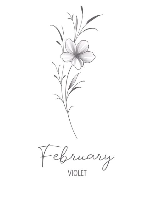 Custom birth month flower art custom birth month flower tattoo february ...