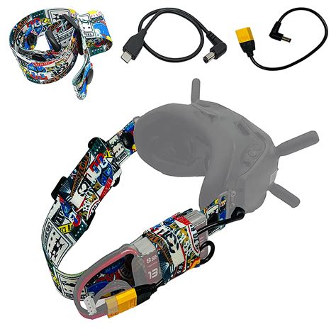 FPV Goggles Head Strap and Type C Power Cable for DJI FPV Goggles V2 ...