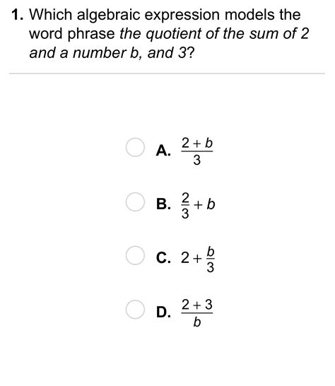 Algebra 2 1-3 Independent Practice: Algebraic Expressions - Matthew ...