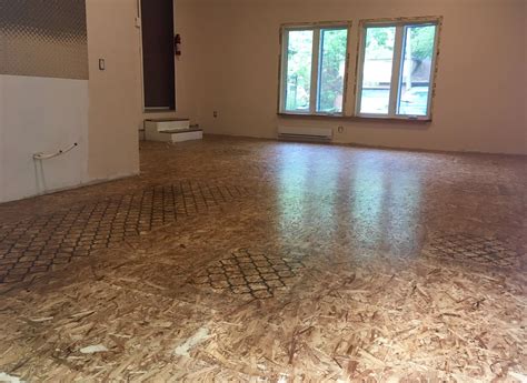 Insulated OSB subfloor, sealed and polished! Sanded, sealed with 1:1 ...
