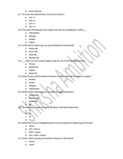 Image result for MS Word Computer Questions