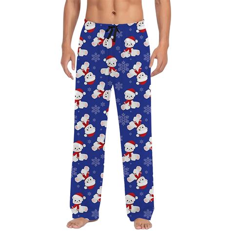 CONZONE Christmas Mens Pajamas Pants Wide Leg Pajama Pants for Men ...