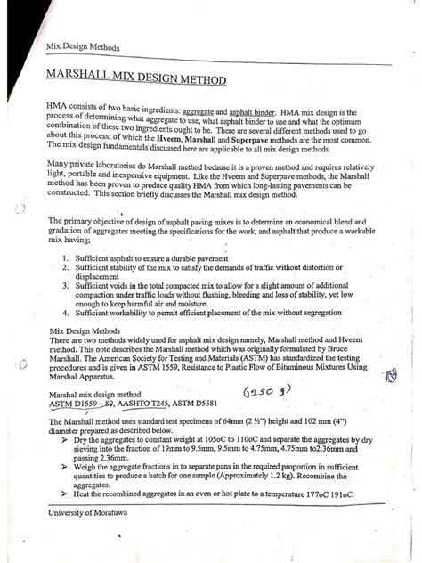 Image result for Asphalt Mix Design Example