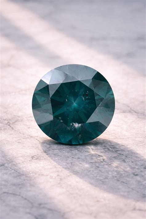 Buy 8.5mm Round Enhanced Greenish Blue Diamond 2.59ct: Loose Polished ...