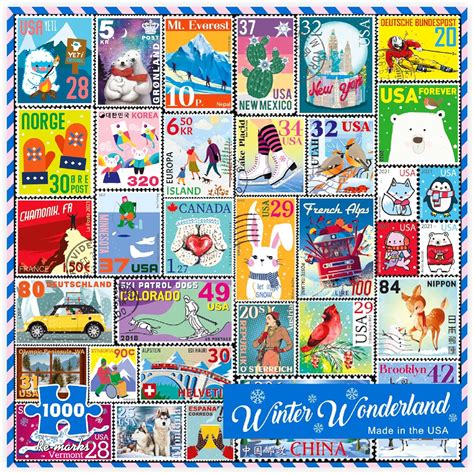 Buy Re-marks Winter Wonderland, Postage Stamp 1,000-Piece Jigsaw Puzzle ...