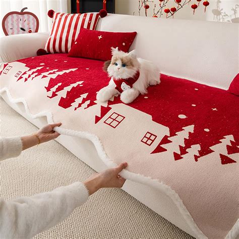 Amazon.com: Christmas Sofa Covers | Thick Soft Chenille Machine ...