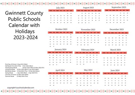 Gwinnett County Public Schools Calendar - US School Calendar