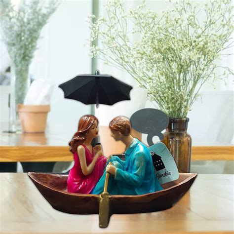 Buy Homebia Boat Love Couple Showpiece Handicraft Item for Home Decor ...