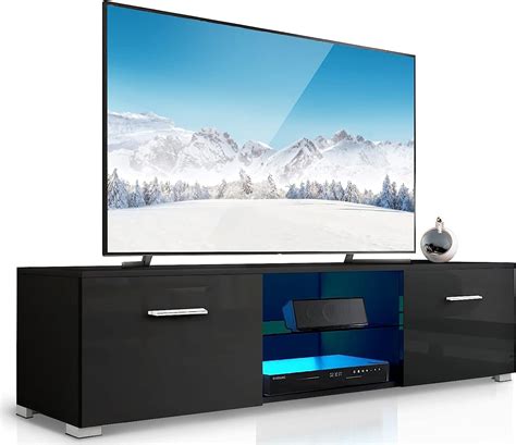 Amazon.com: HOMMPA LED TV Stand for 59 Inch TVs Modern Black TV ...
