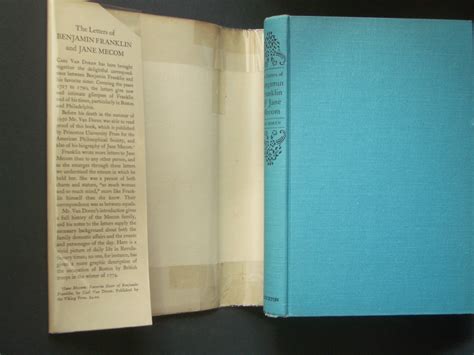 The Letters of Benjamin Franklin & Jane Mecom by Franklin, Benjamin ...