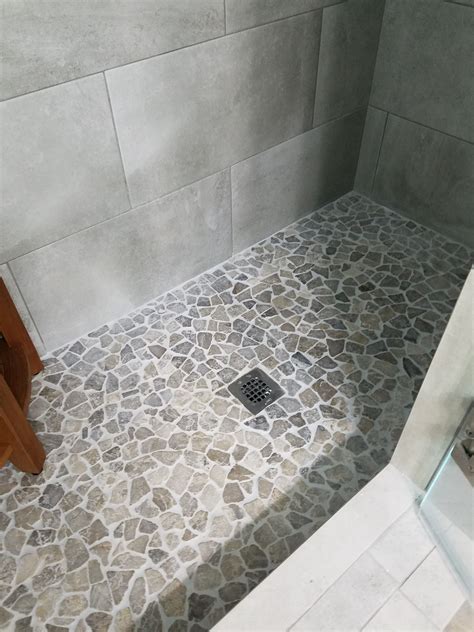 Pebble shower floor