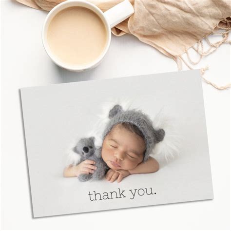 Minimal Baby Thank You Birth Announcement Card | Zazzle | Birth ...