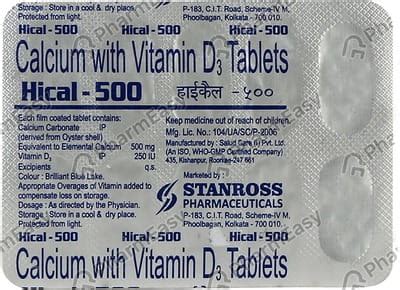 Hical-500 Tablet: Uses, Side-effects, Price, Dosage & More Info - PharmEasy