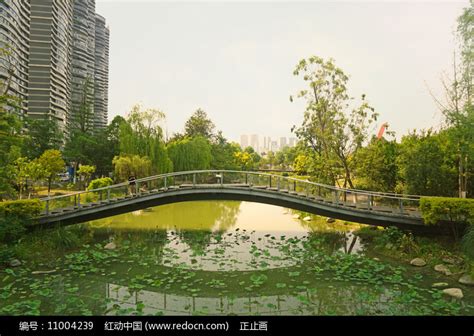成都江滩公园水景园林小桥流水 高清图片下载_红动中国
