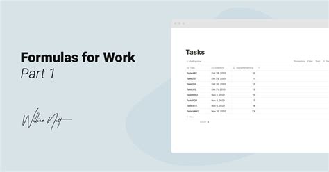 Formulas for Work: Part 1 | Notion Market