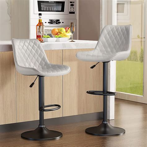 Waleaf Adjustable Swivel Bar Stools Set of 2, White India | Ubuy