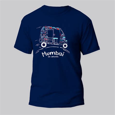 The Bombay Store Mumbai On Wheels Design T-Shirt